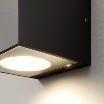 Arcchio LED Außen-Wandleuchte Tassnim, dimmbar, LED-Leuchtmittel fest verbaut, warmweiß, Modern, Aluminiumdruckguss, grafit, 1 flammig, inkl. Leuchtmittel