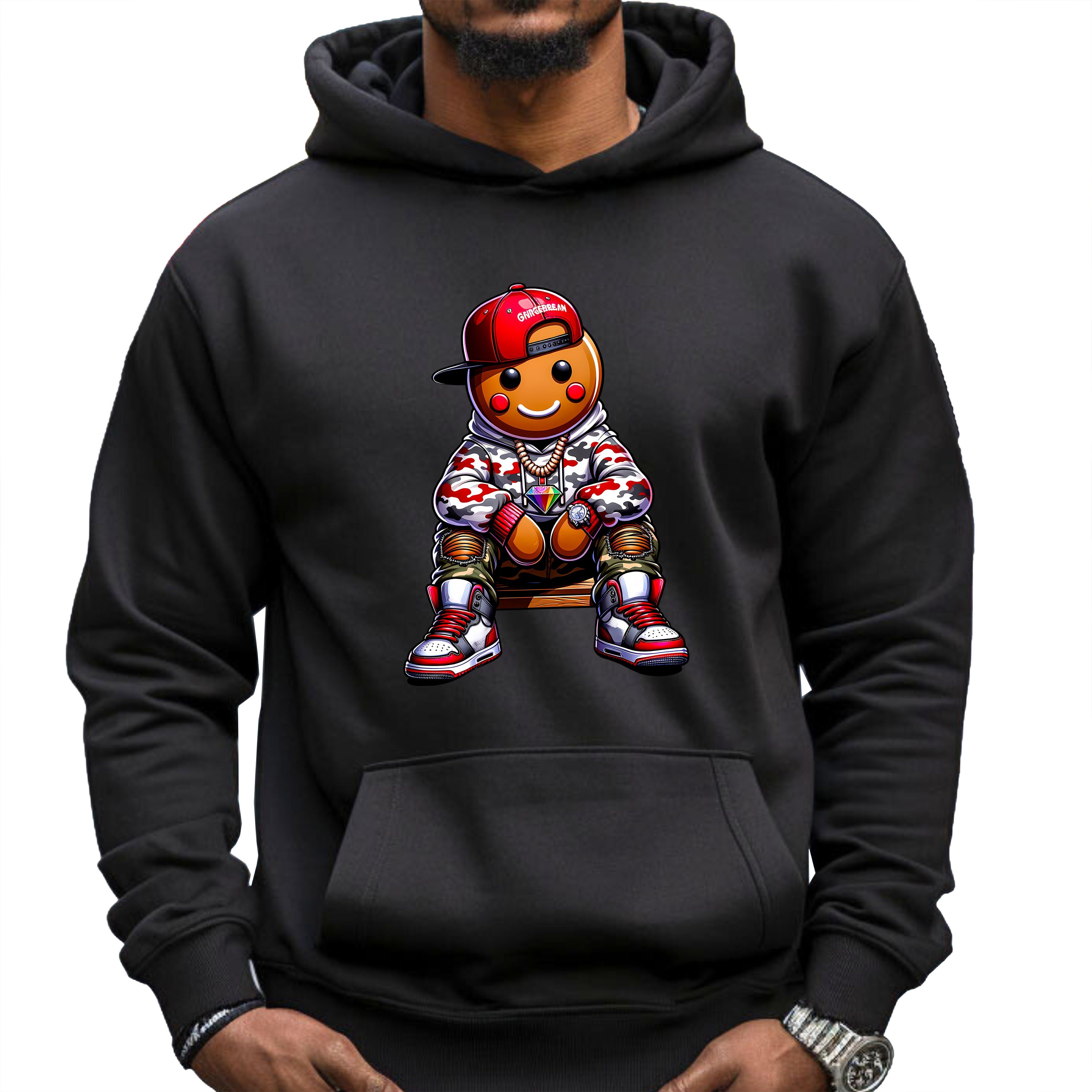 Hoodie Kapuzenpullover mit Weihnachtsmotiven Winter Größen XS bis 6XL