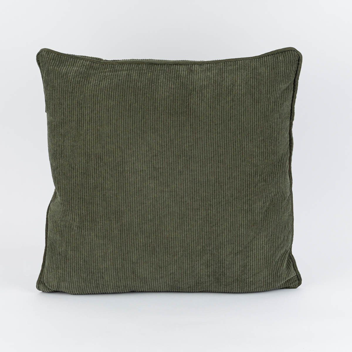 SCHÖNER LEBEN. Dekokissen Deko Kissen aus Cord mit Kederumrandung einfarbig khaki grün 45x45cm