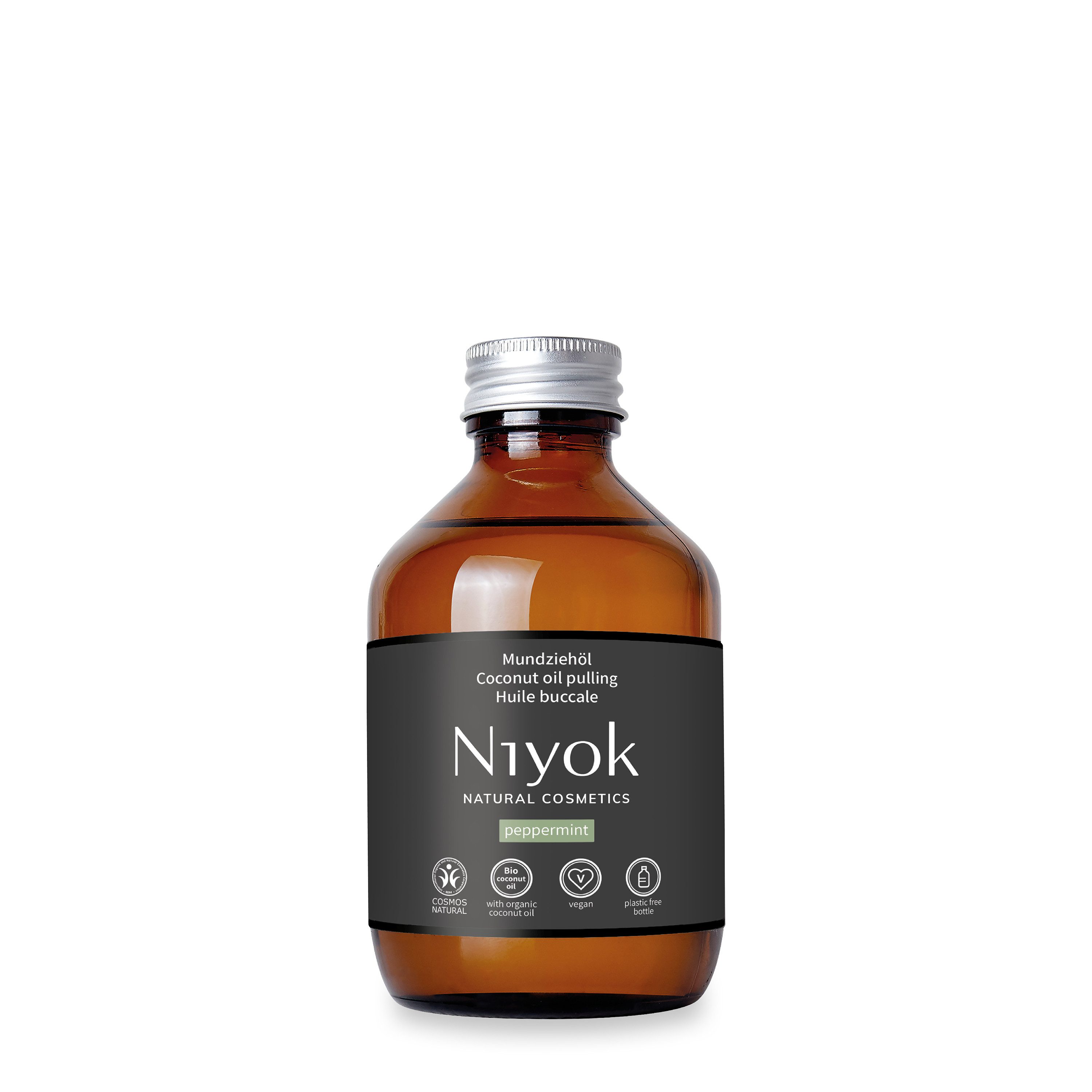 Niyok Mundspülung Mundziehöl Bio Kokosöl-Pfefferminze-Ölziehkur gegen Karies, Zahnstein, (1-tlg) gegen Mundgeruch, Veganes Zahnöl