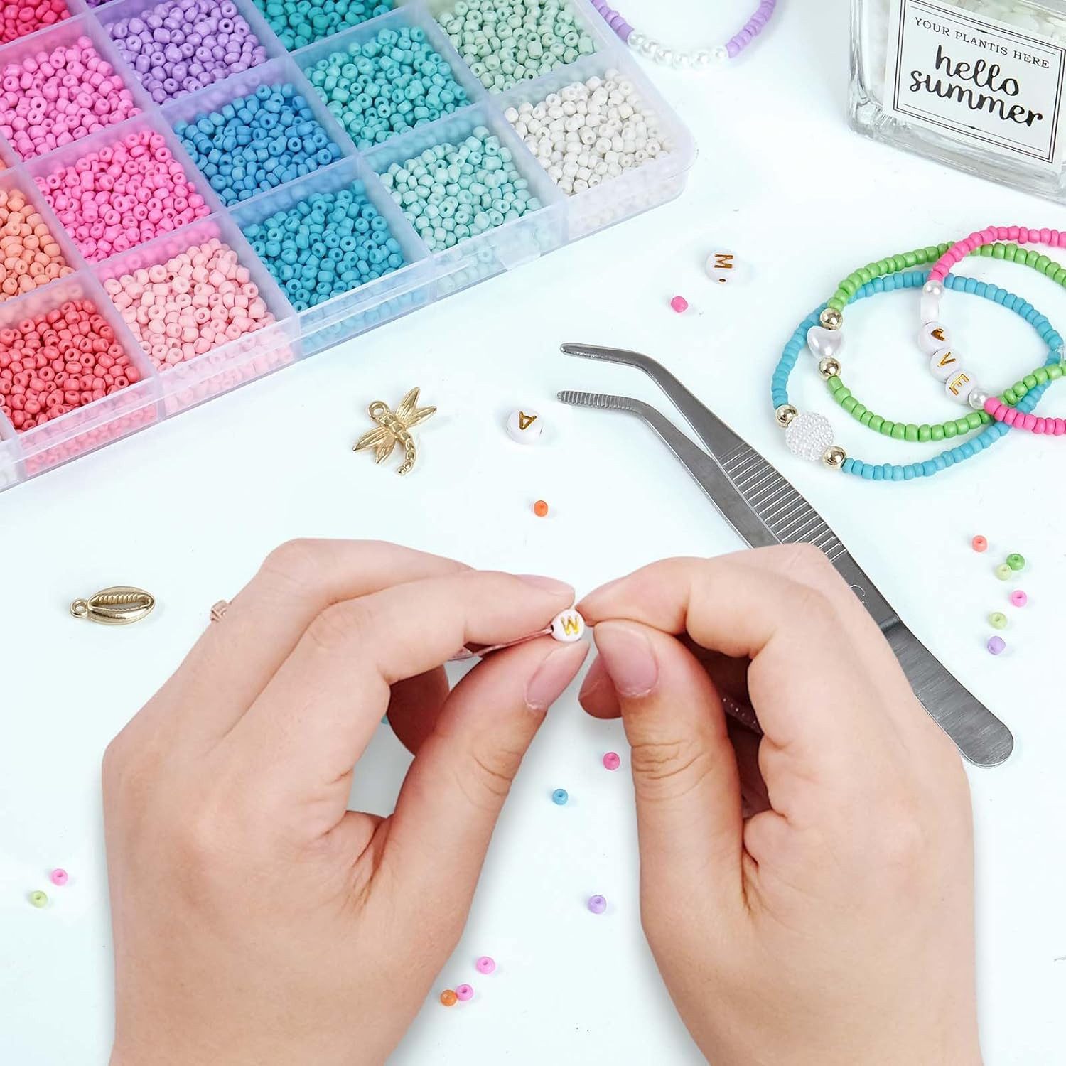 CLTYQ Ketten und Armband Set Weihnachten DIY Armbänder Halsketten Handwerk Schmuckset