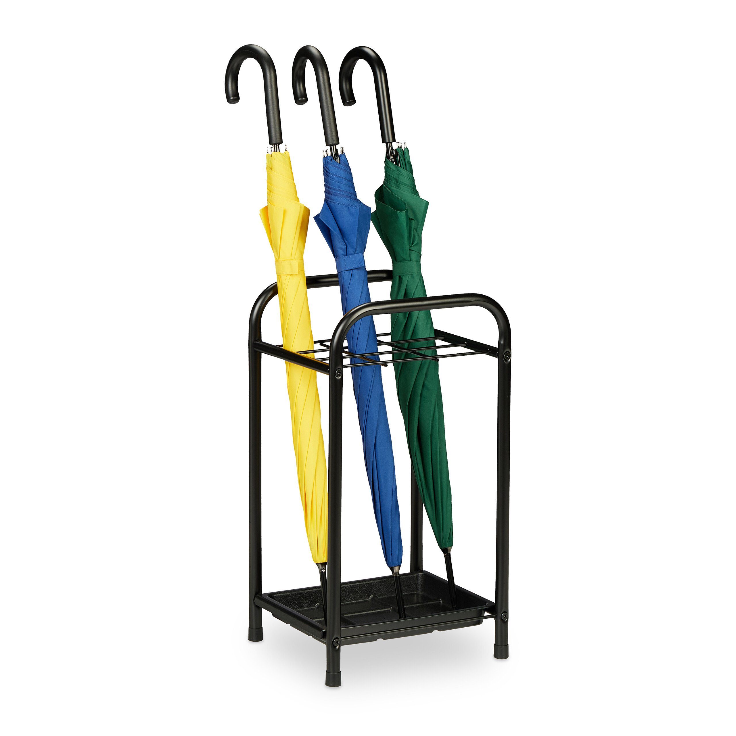 relaxdays Schirmständer Regenschirmständer mit Abtropfschale günstig online kaufen