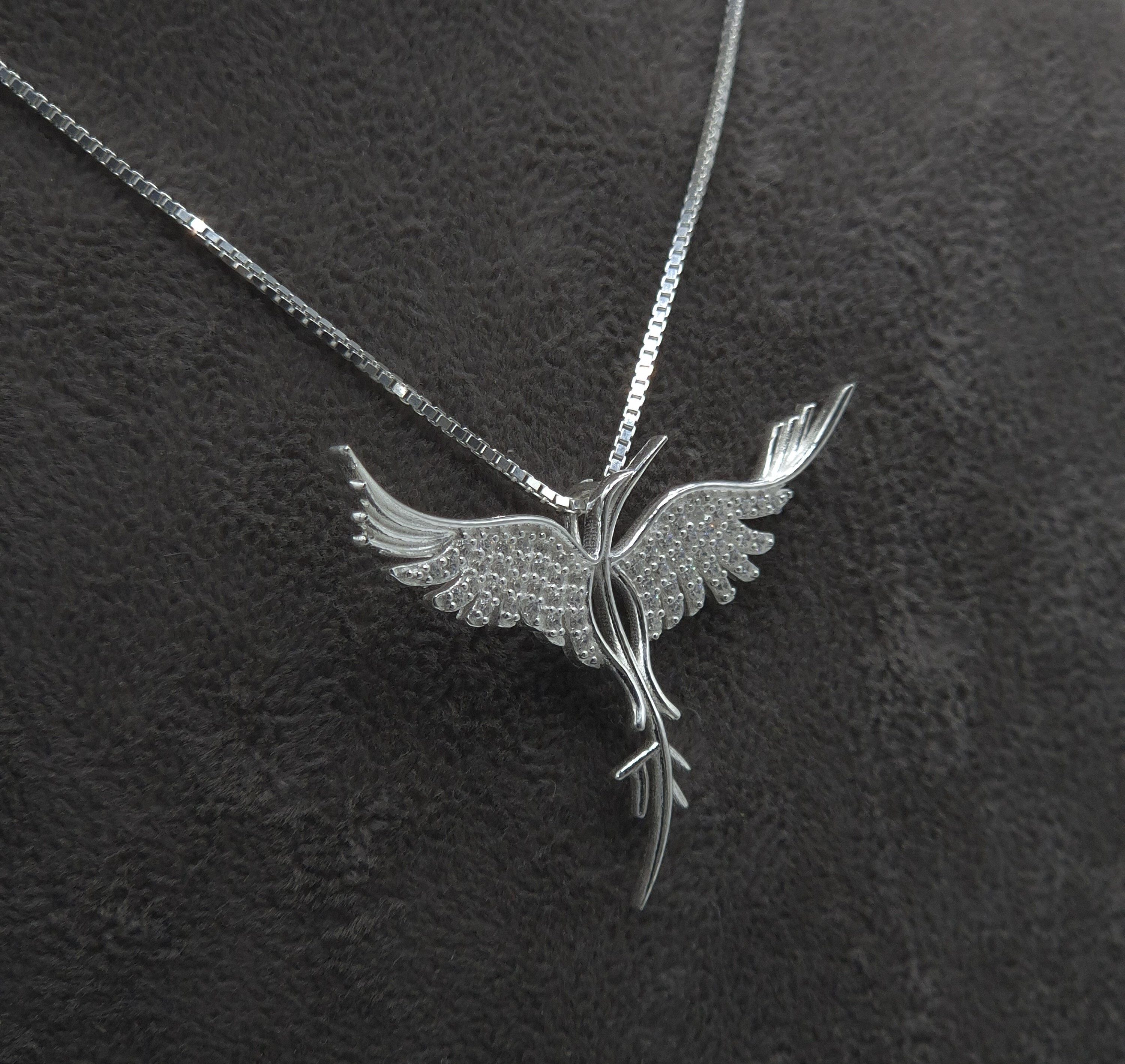 NAHLE Kette mit Anhänger Silber Drache Phoenix Halsschmuck Anhänger (2-tlg., inklusive Schmuckbox), 925er Silberkette mit Phoenix-Symbol – elegant und vielseiti – Bild 3 von 5