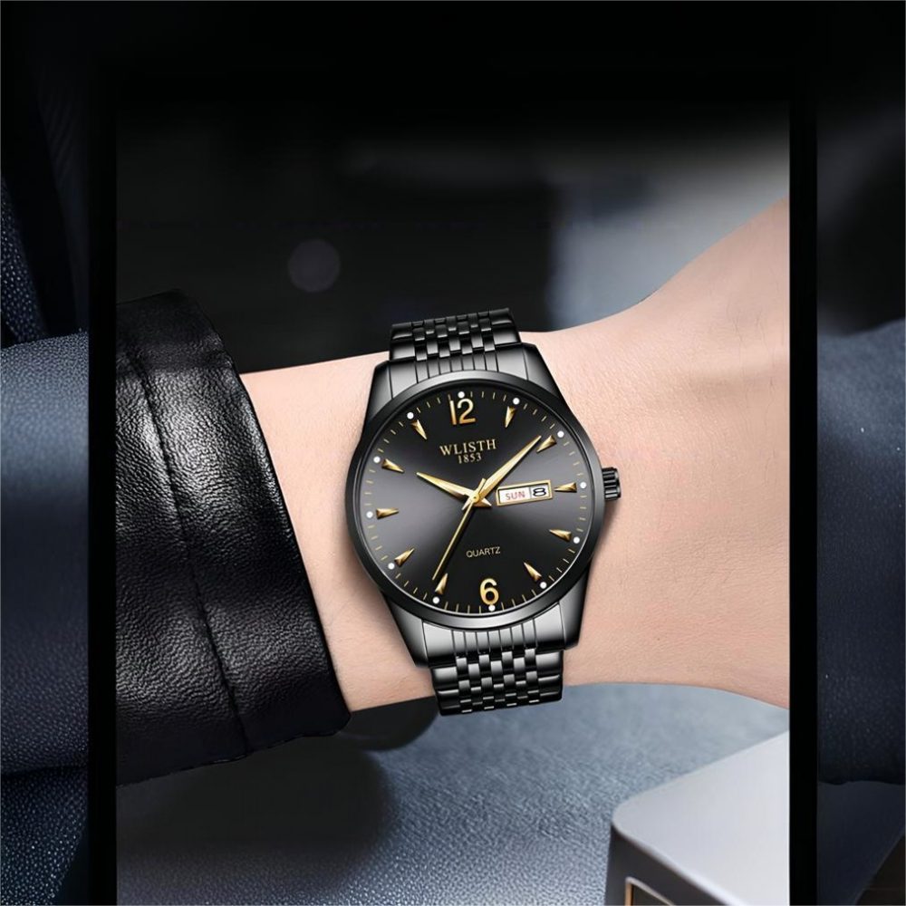 Forrlite Quarzuhr Quarzuhr, Armbanduhr Edelstahl Herren Uhr, Multifunktionsuhr Herrenuhr, (Edelstahl Armbanduhr, Chronograph Herrenuhr, Geschenkebox), Armbandkürzer & Etui, Edelstahlarmband