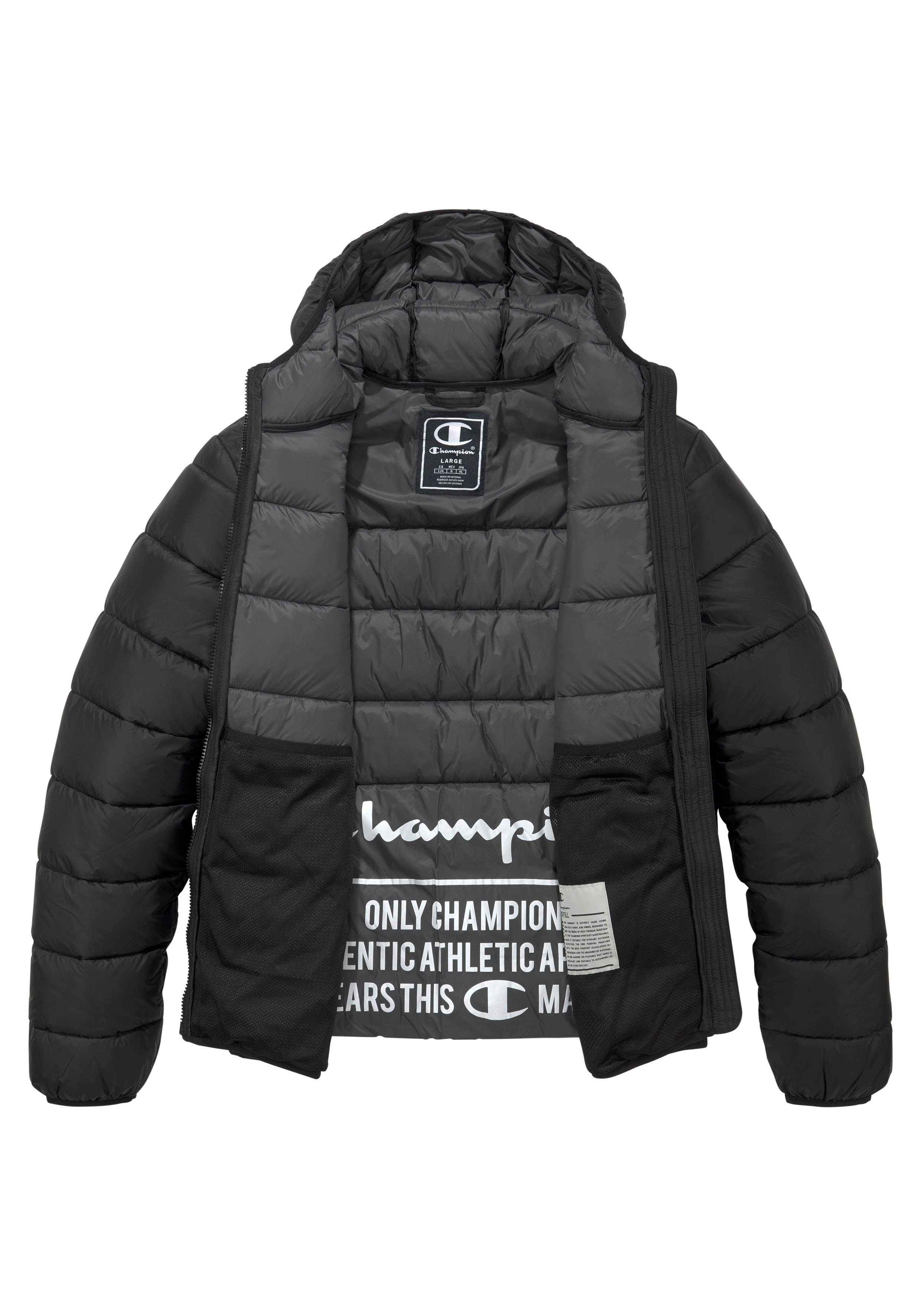 Hooded Jacket Steppjacke Outdoor Champion Light schwarz