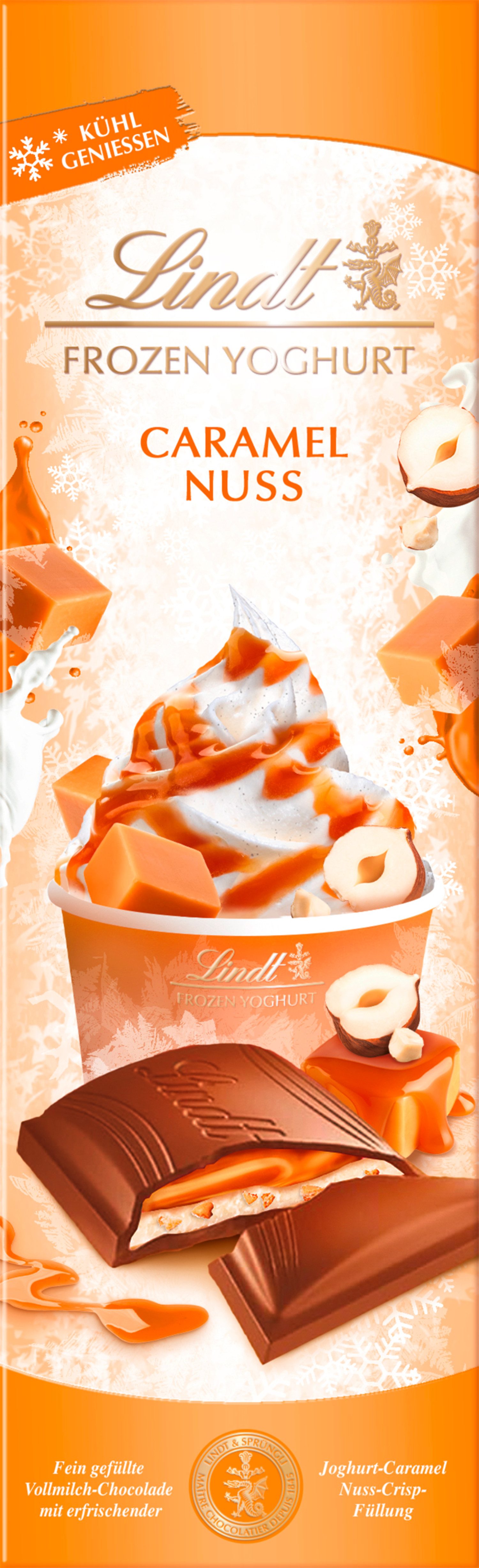 LINDT Schokolade 100g Froyo Caramel & Nuss Tafel Sommer Schokolade Frozen Yoghurt, 1 x 100 g, 1 St.