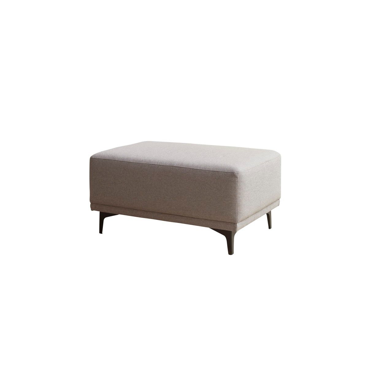 Tikamoon Sofa Fußhocker Lars mit taupegrauem Stoffbezug,1-Sitz