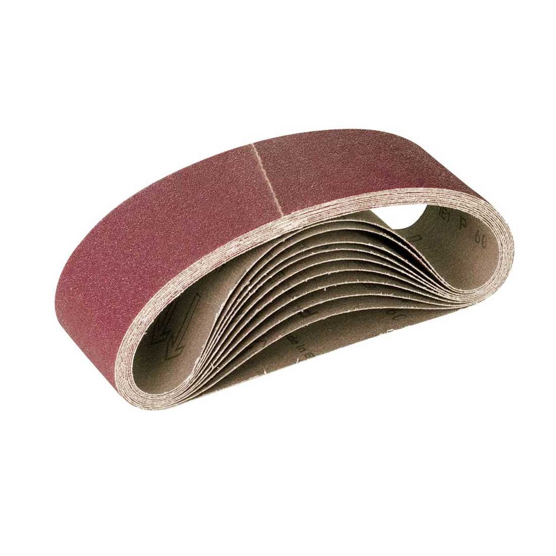 MioTools Schleifpapier 303 x 40 mm Schleifbänder für Handbandschleifer, Normalkorund, 10 Stk., K80