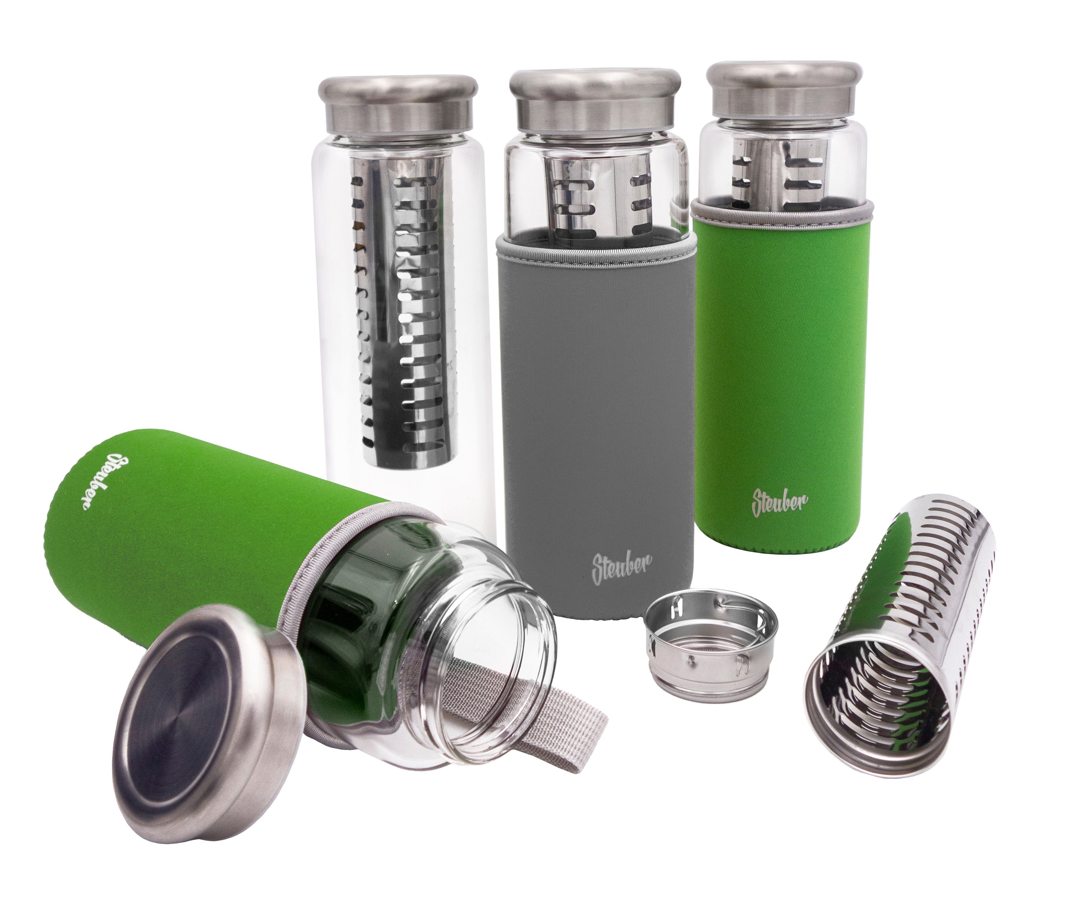 Steuber Trinkflasche Trinkflasche 750 ml mit Filtereinsatz und Tasche