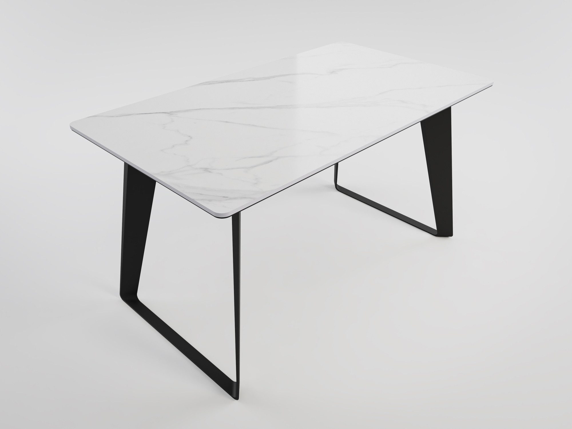 Magnolia Home Esstisch Esszimmertisch FLORINT 140x80cm weiße Keramikplatte schwarze Design-Ti