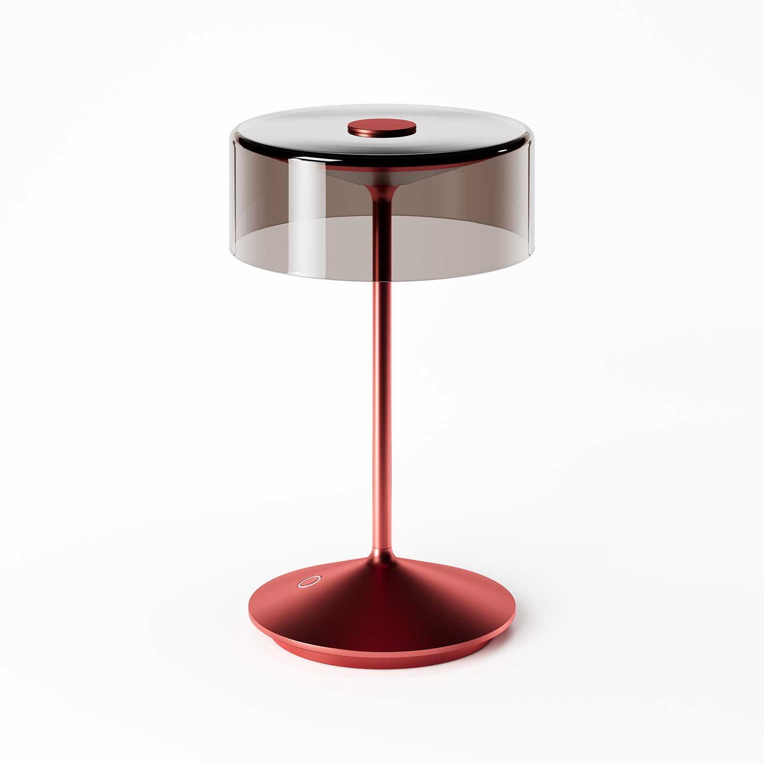 SIGOR LED Tischleuchte Numotion, Stilvolle Akku-Tischampe mit Glasschirm, LED fest integriert, Warmweiß, Extra Warmweiß, kabellose Tischleuchte, 26,5x16x16 cm