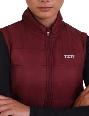 TCA Kurzjacke TCA Damen Excel Runner Laufweste mit Reißverschlusstaschen - Cabernet