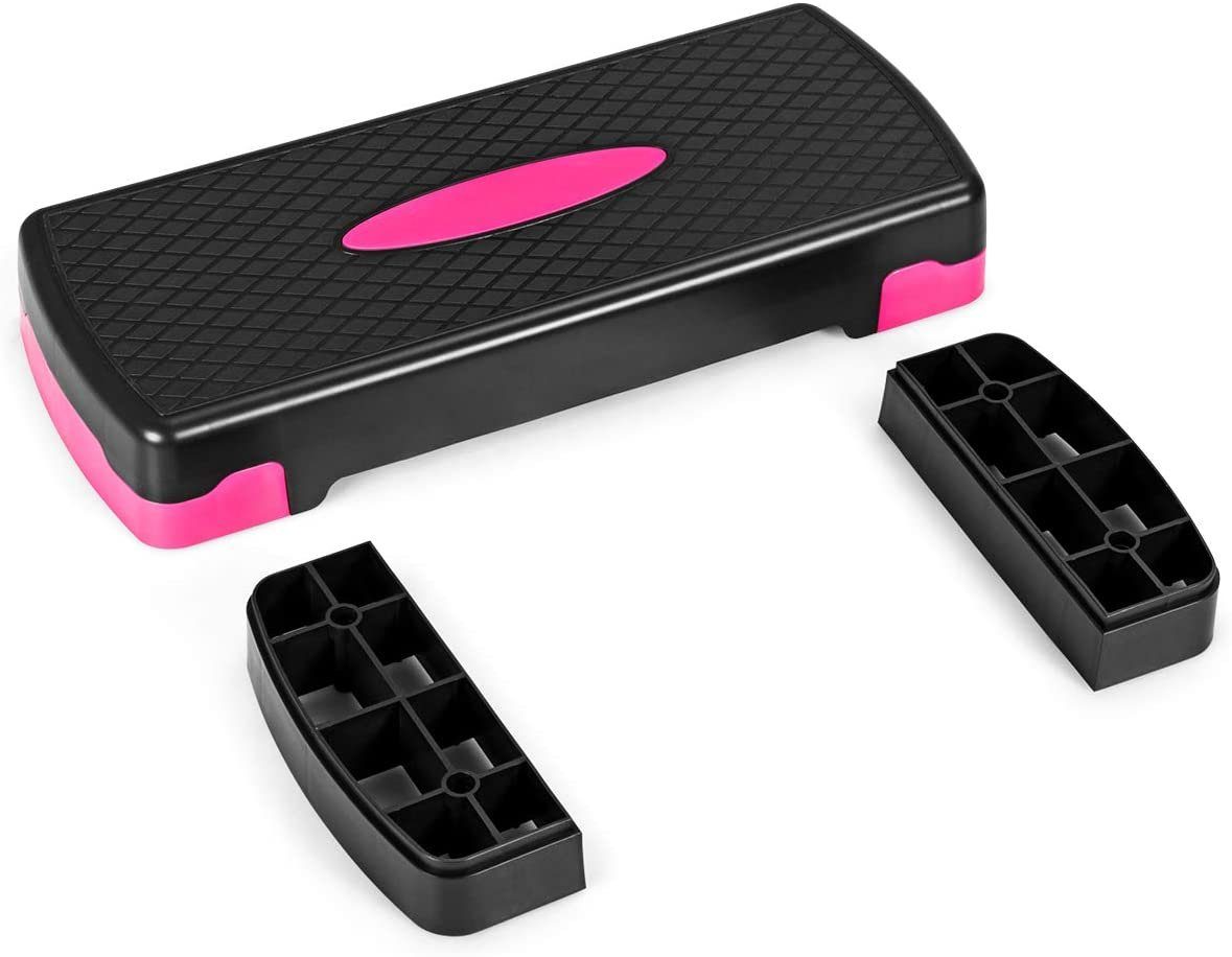 Costway Step Aerobico Con 3 Altezze Regolabili (10-15-20 Cm), Antiscivolo, Portatile Per Casa E Palestra