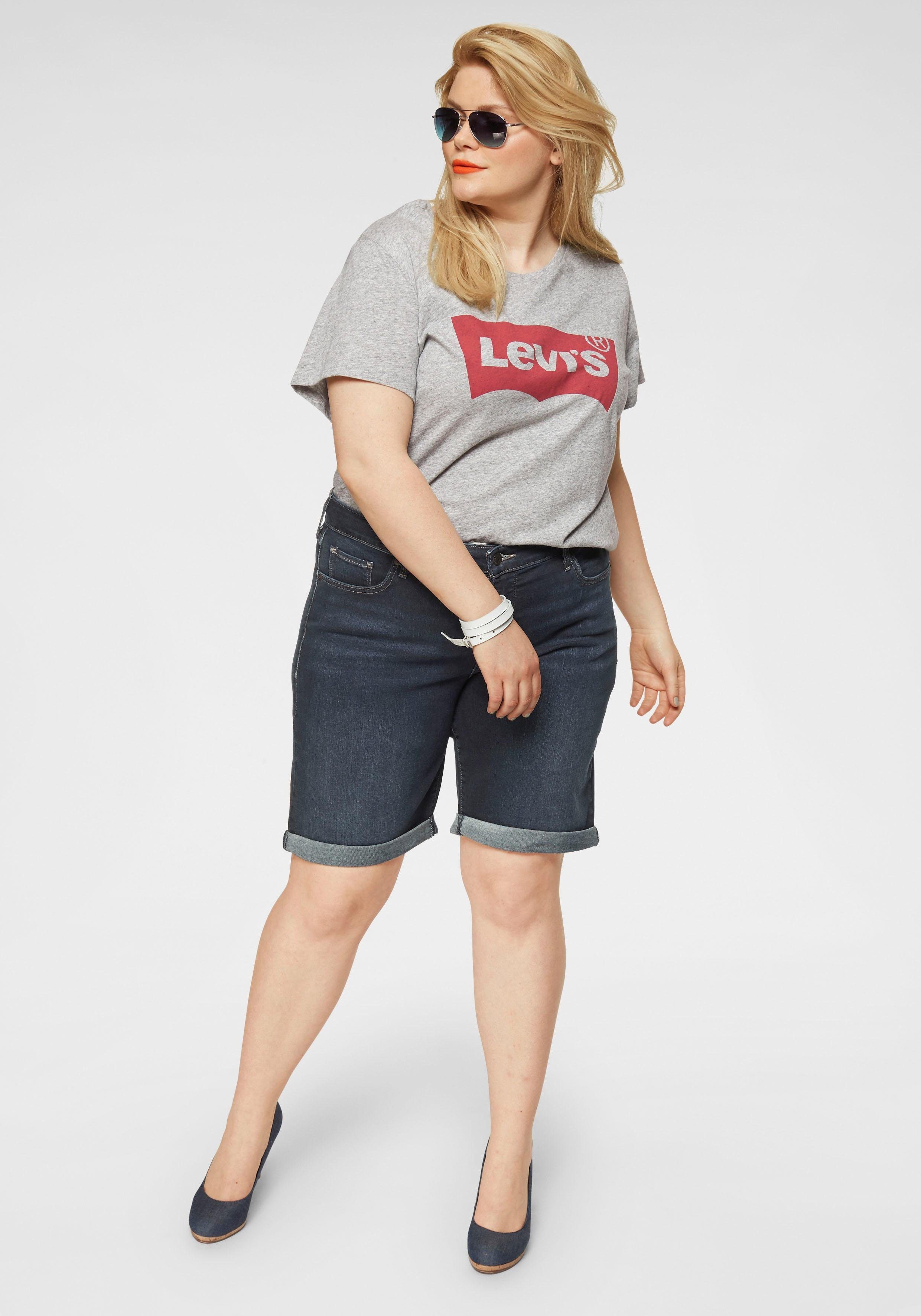 Batwing-Logo Plus grau-meliert-rot Tee T-Shirt mit Perfect Levi's®