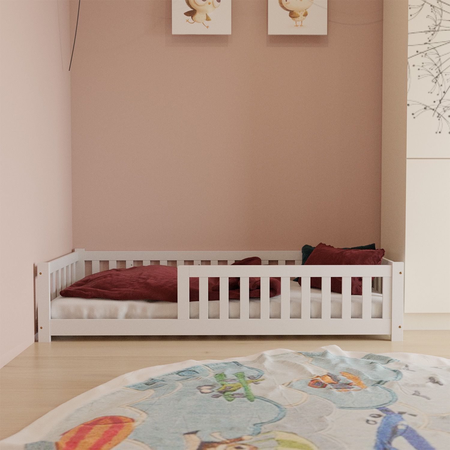 Juskys Kinderbett Naya, 80x160 cm Bodenbett günstig online kaufen