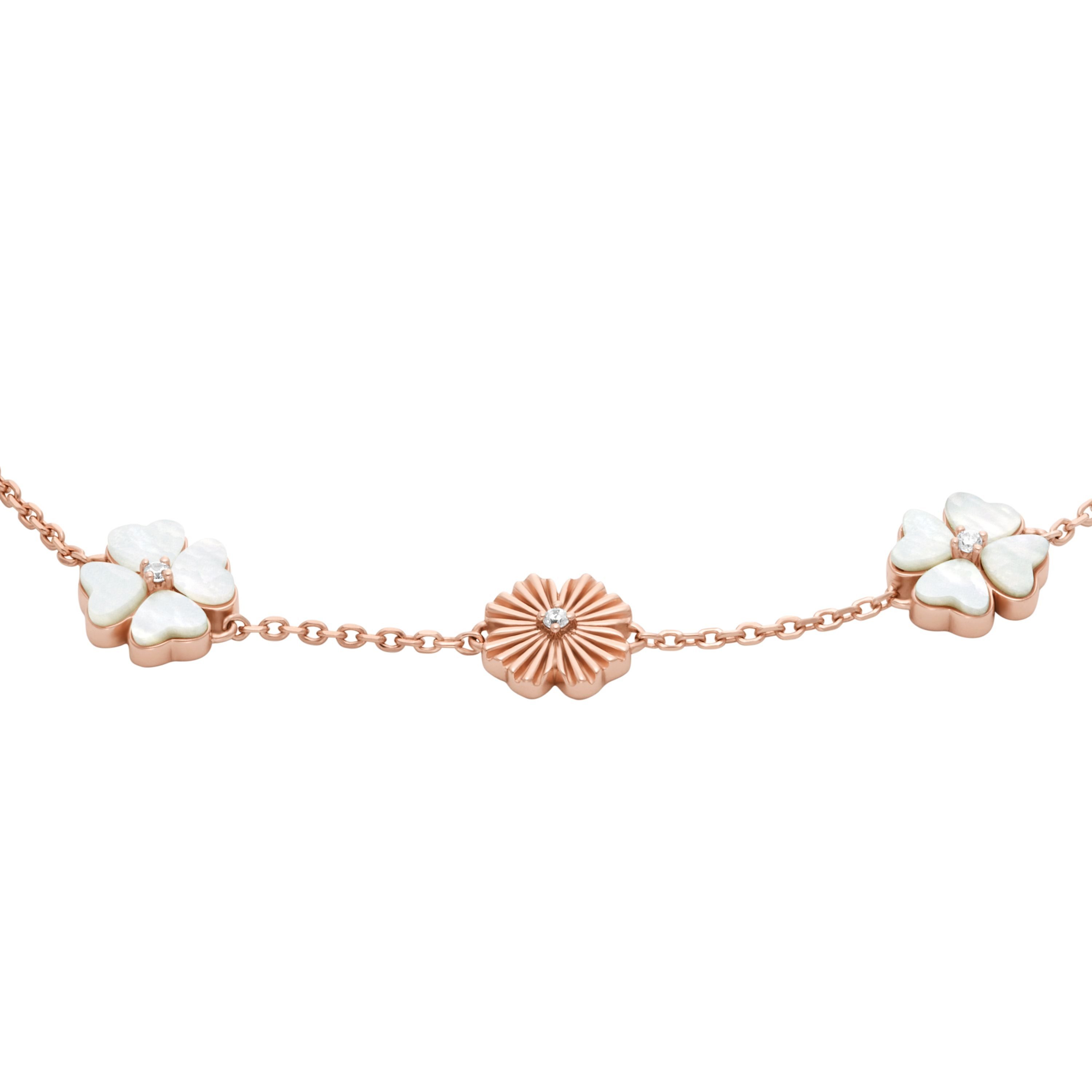 Emporio Armani Armband Schmuck Geschenk Silber 925 SENTIMENTAL Kleeblatt, mit Zirkonia (synth) - mit Perlmutt
