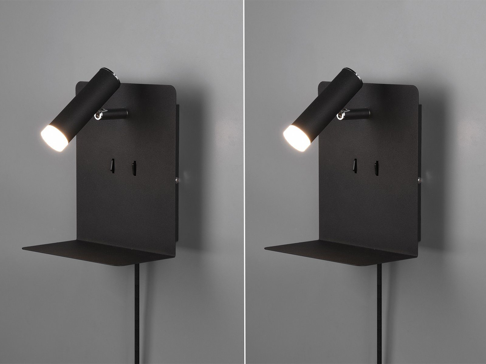 TRIO Leuchten LED Wandleuchte, USB-Anschluss mit Ladefunktion, LED fest integriert, Warmweiß, mit Kabel, Schalter Stecker für Steckdose und USB Ladefunktion H: 20cm