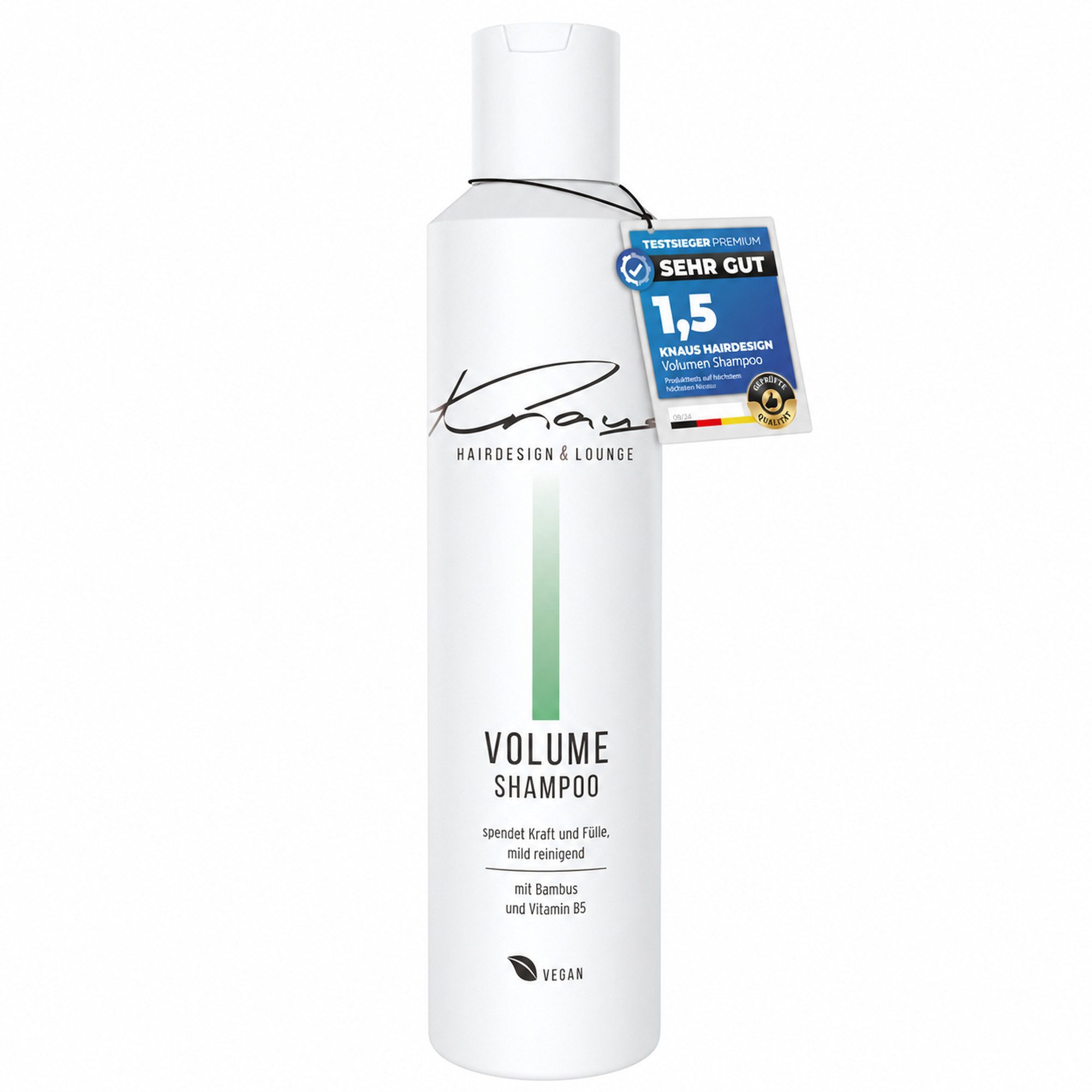 Knaus Hairdesign Haarshampoo VOLUME Fülle und Volumen für feines dünnes Haar B5, mit Bambus und Vitamin B5