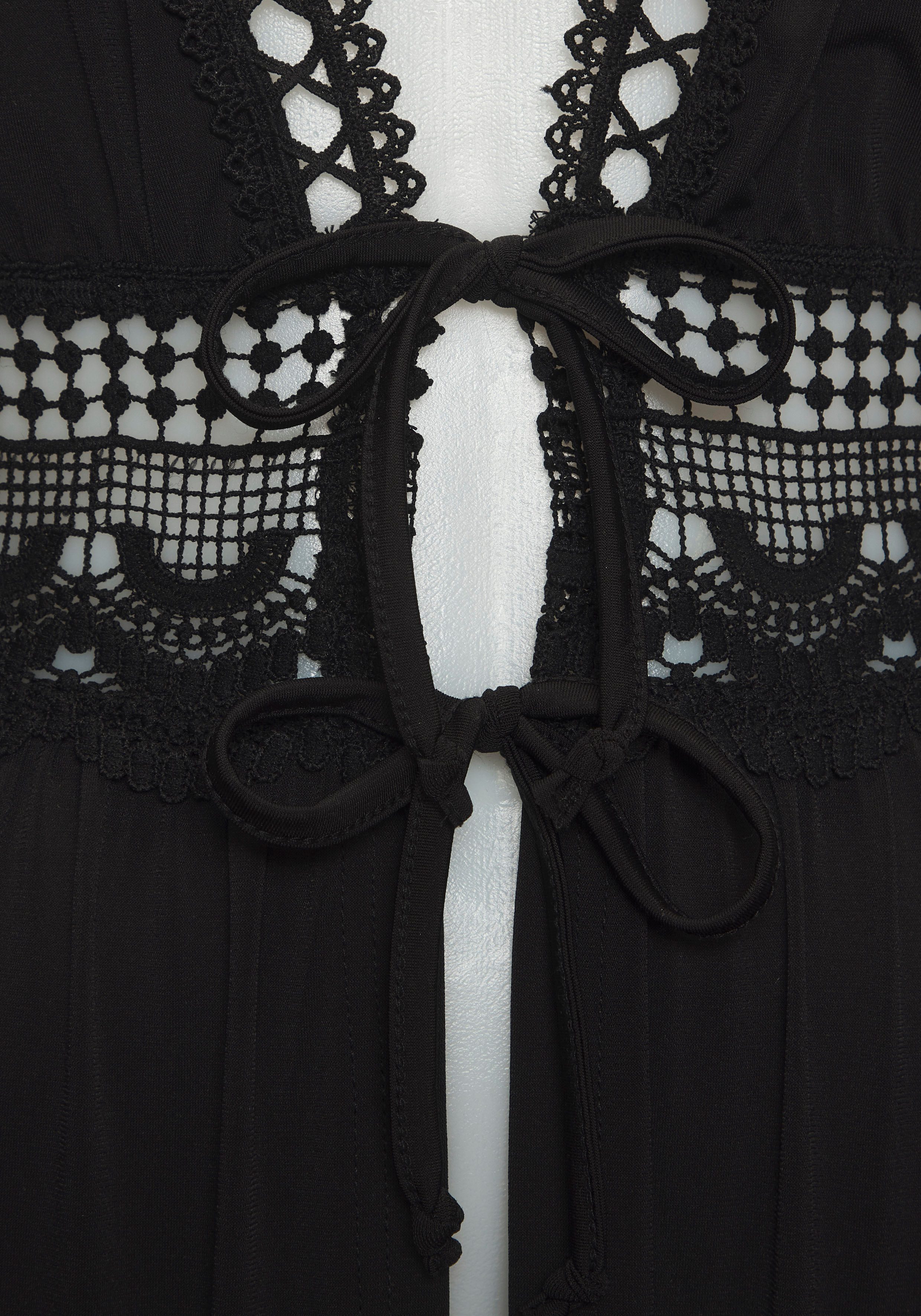 Strandkleid mit Spitzeneinsätzen, aus bügelfreier Qualität