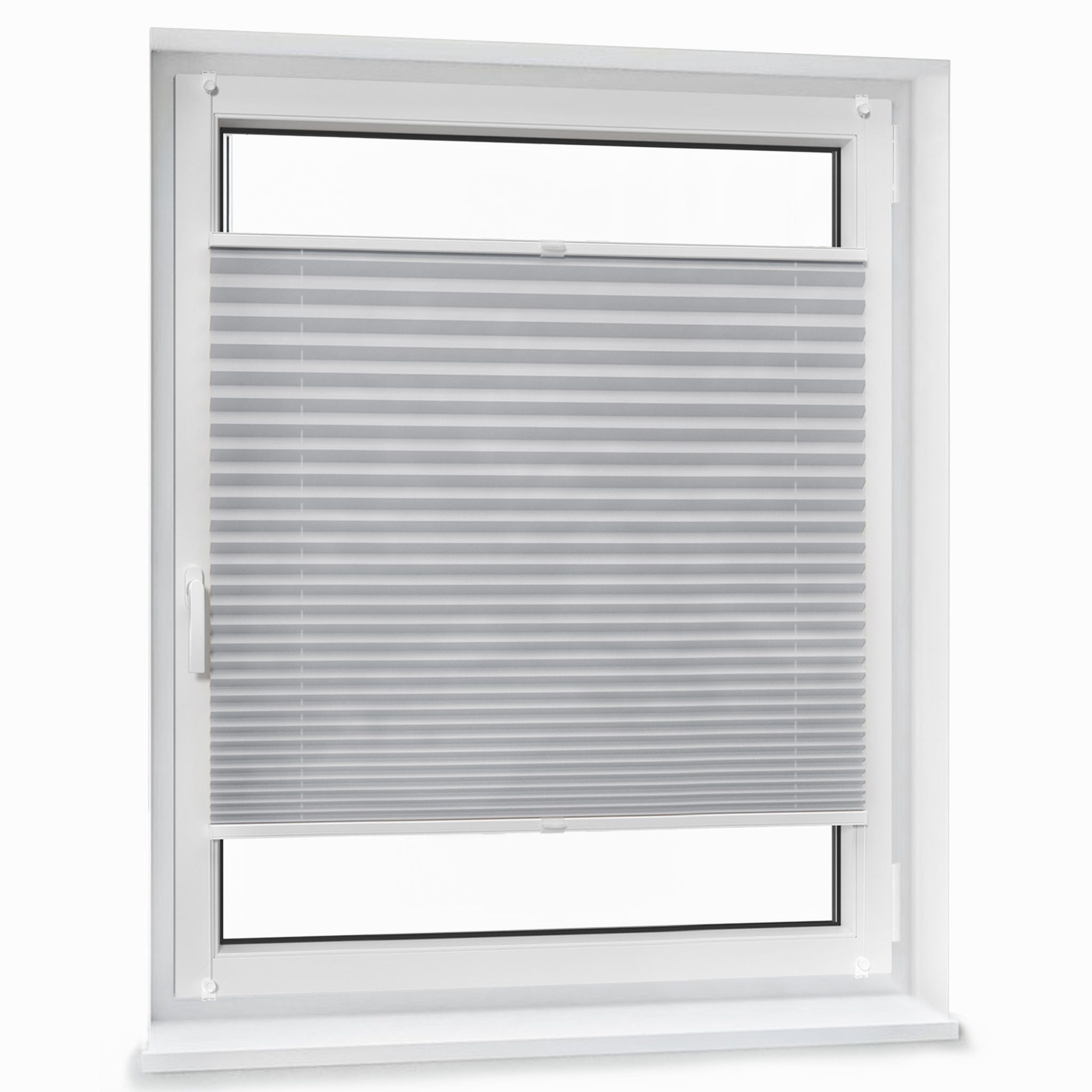 jalousiescout Plissee Pure Plissee Basic, 35 x 100 cm, grau, halbtransparent, ohne Bohren, klemmen, Klemmfix, halbtransparent, Polyester-Stoff ohne Bohren