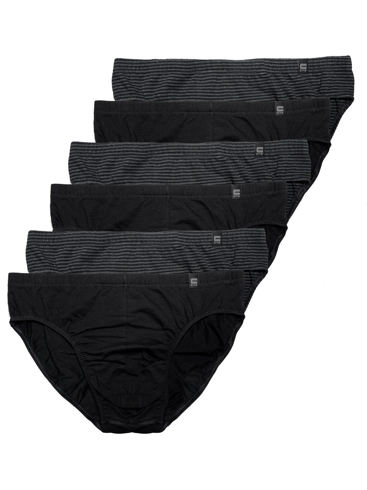 CiTO Slip 6er Pack Herren Slip cotton flex (Packung, 6-St) -