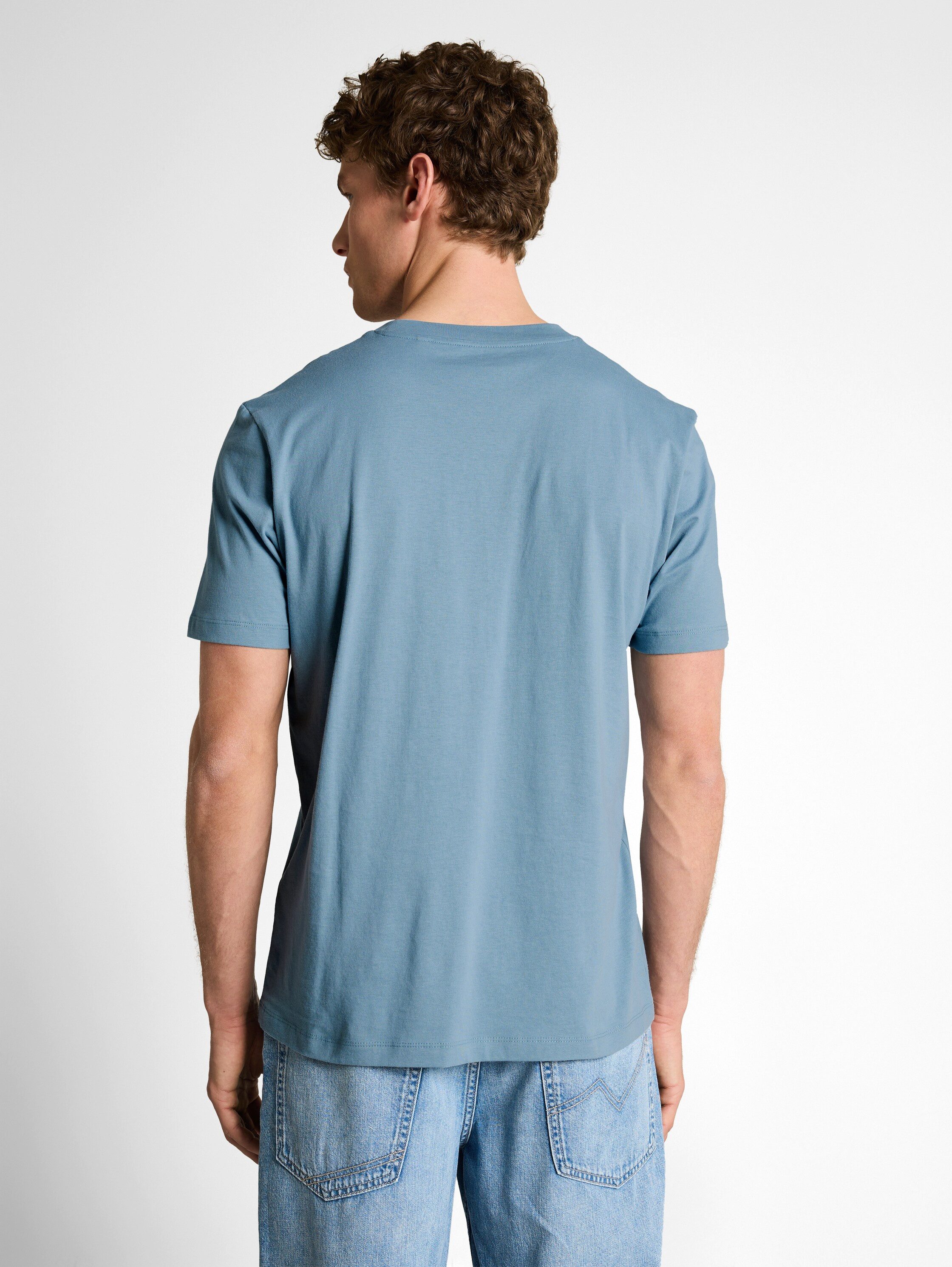 TOM TAILOR Denim Rundhalsshirt mit verschiedenen Logo Prints