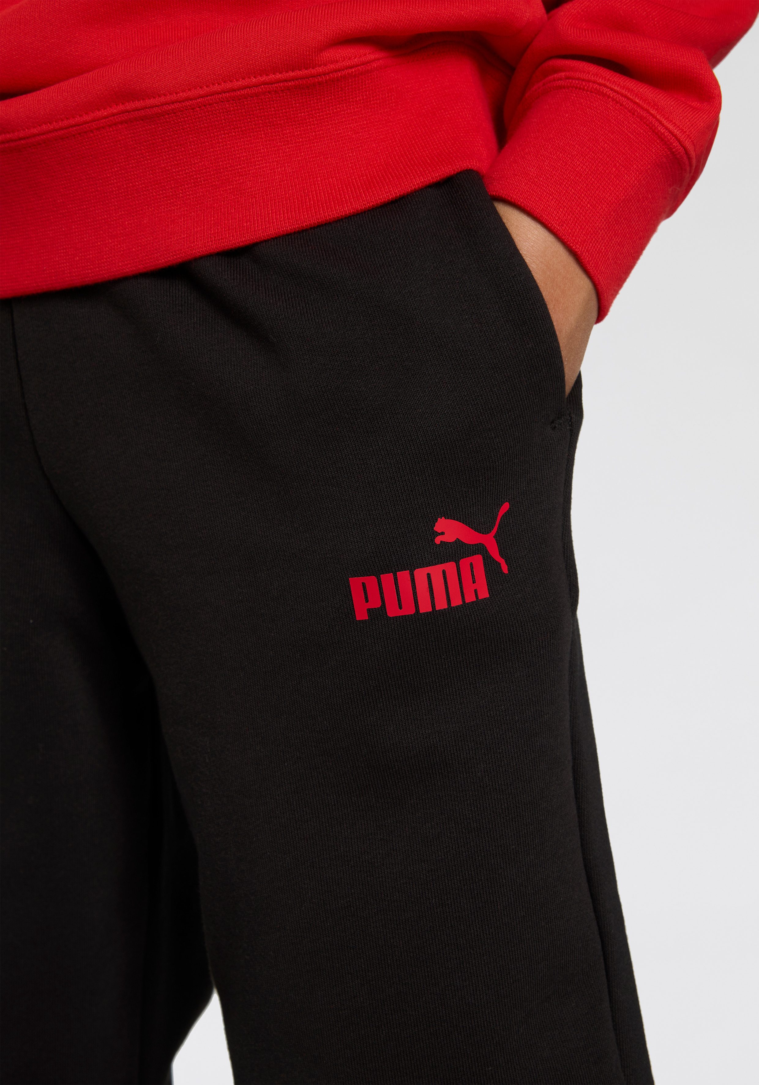 PUMA Trainingsanzug ESS NO.1 LOGO CREW SWEAT SUIT TR B (2-tlg), für Jugendliche, mit Rundhalsausschnitt, mit gerippten Bündchen