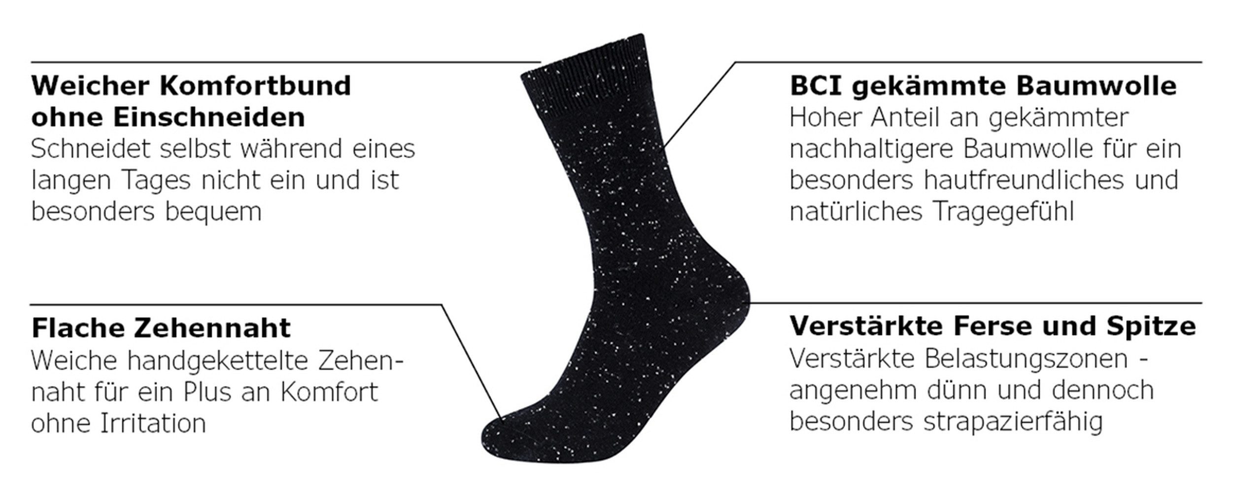 Camano Socken comfort (9 Paar) normale Passform, mit weichem Bund ohne Gummidruck – Bild 4 von 4