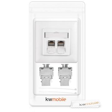 kwmobile Keystone Dose Modul Set - 4x Keystone Modul 2x Netzwerkdose CAT 6A Netzwerk-Adapter, 8,00 cm