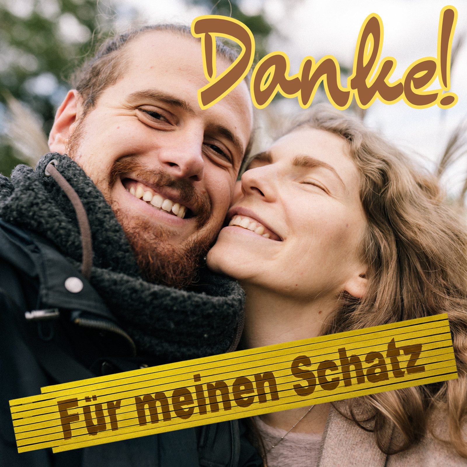 TE-Trend Zollstock Maßstab dauerhafte Laser Gravur Spruch Für meinen Schatz goldfarben, 90° Rasterung und Winkelmesser