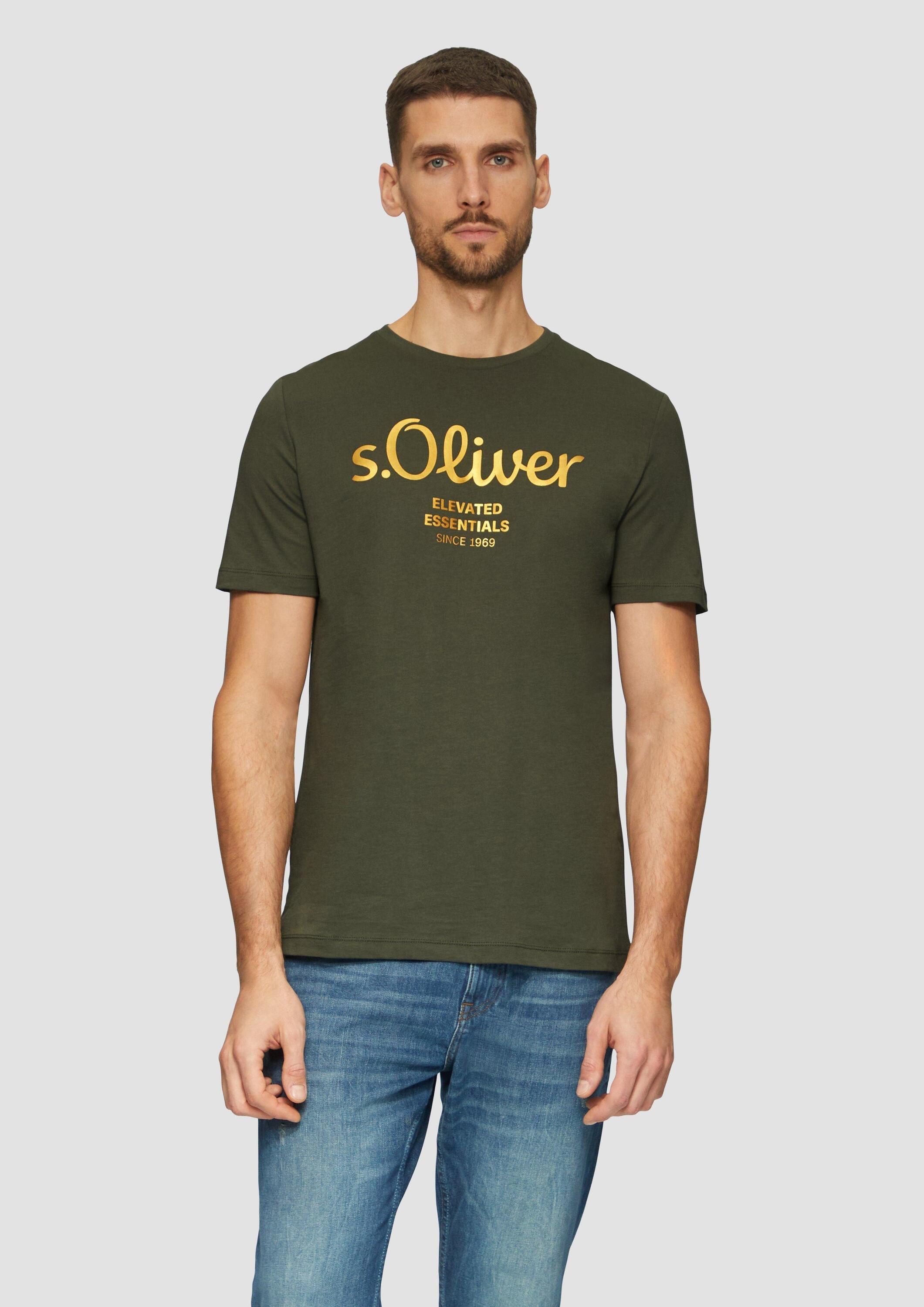 s.Oliver Kurzarmshirt T-Shirt T-Shirt mit Logo-Print