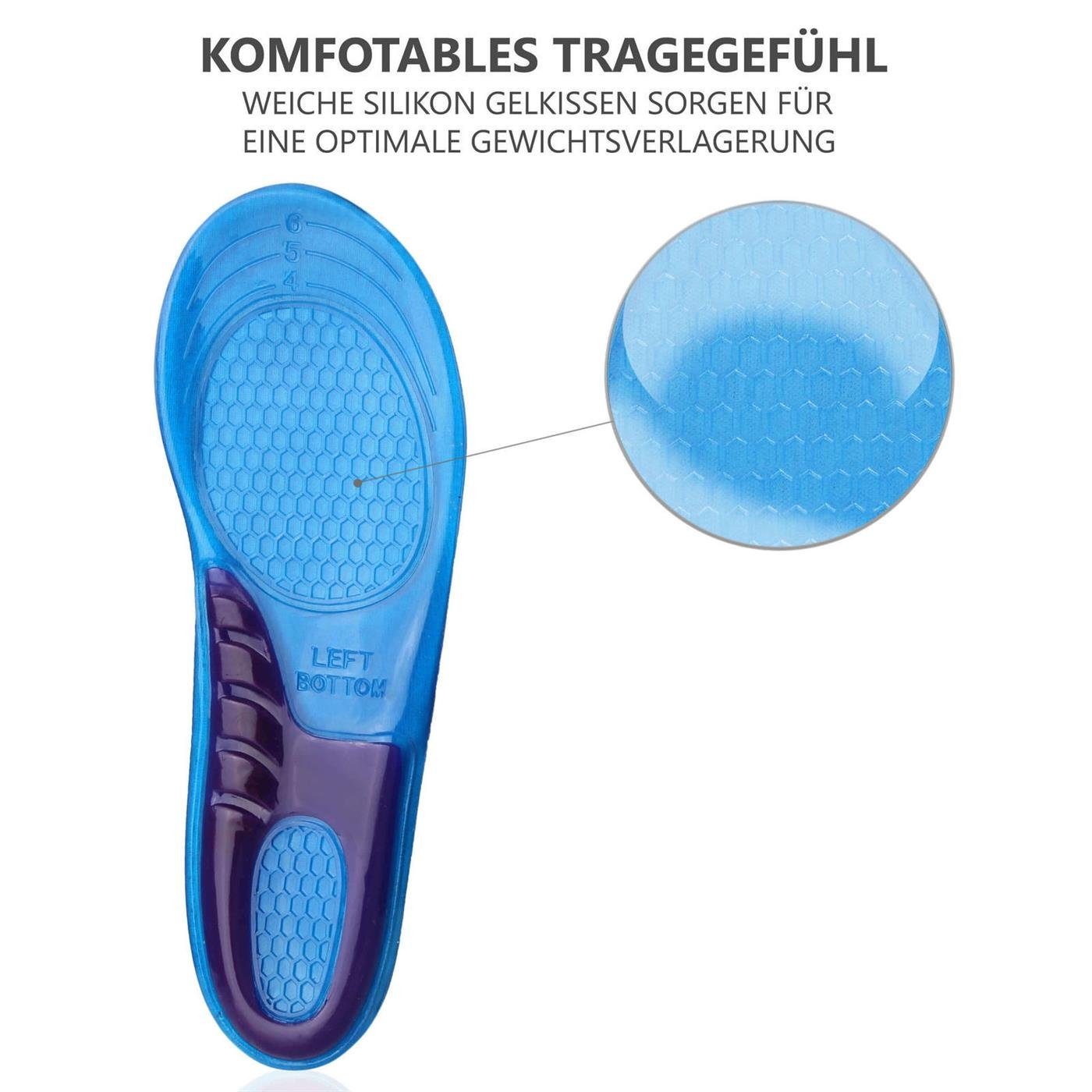 VERCO Einlegesohlen Schuh Sport Gel Einlage Größe 43 bis 47, gegen Fersensporn Orthopädische Einlage
