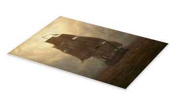 Posterlounge Poster Caspar David Friedrich, Segelschiff im Nebel, Badezimmer Maritim Malerei