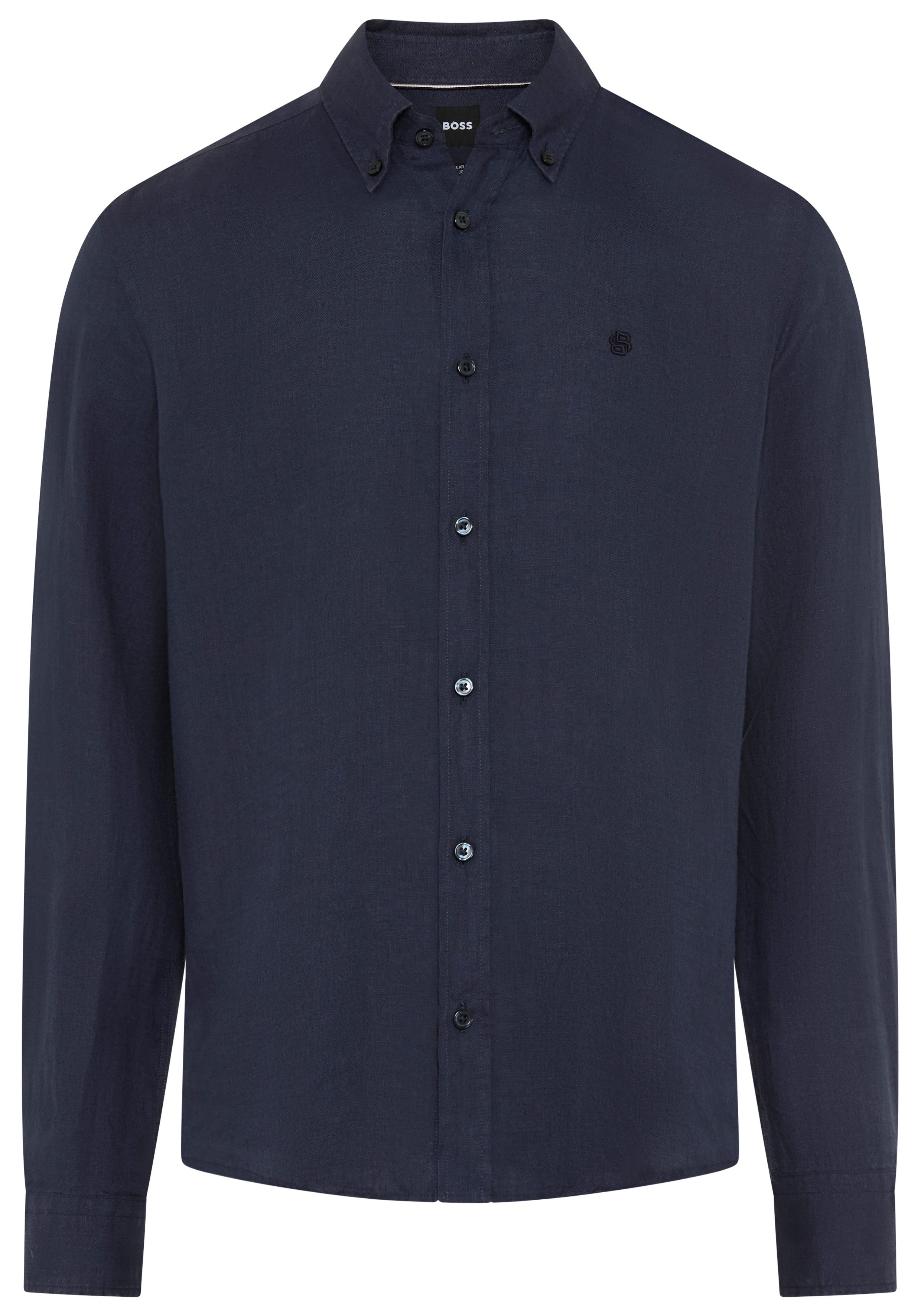 BOSS Leinenhemd LIAM 100% Leinen mit Button-Down-Kragen, regular fit