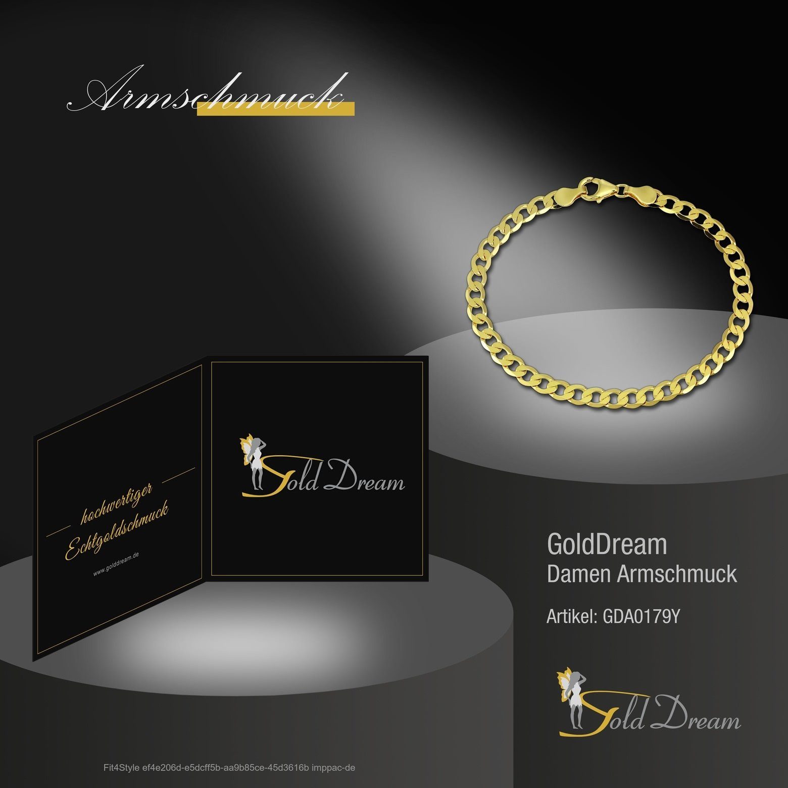 GoldDream Goldarmband GoldDream 19cm 19cm, Damen, 333 (Armband), Herren - Panzer Karat, ca. facettiert Armband Gelbgold Armband 8 Farbe (Panzer)