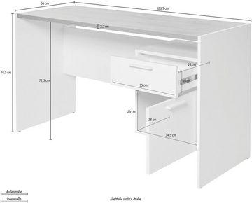Jahnke Schreibtisch ML C 130, Breite 123,5 cm, wechselseitig montierbar