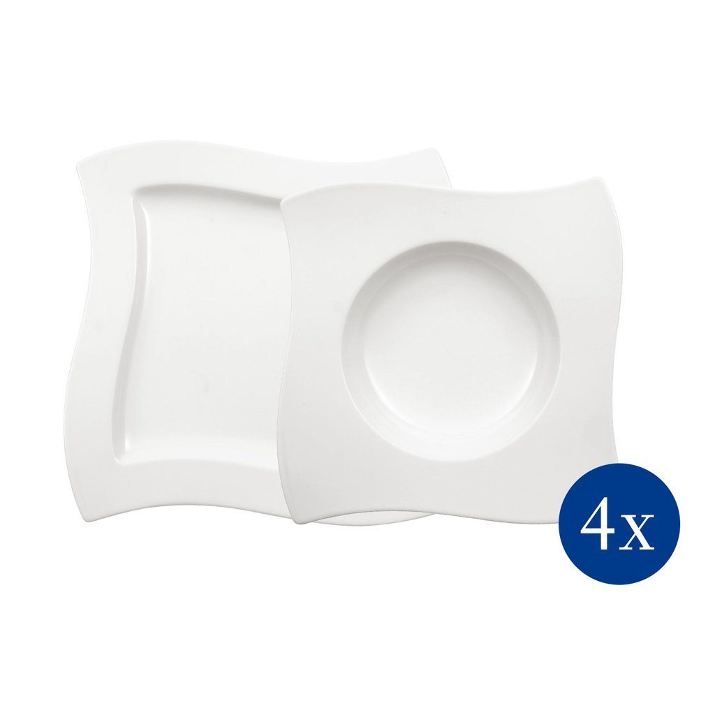 Villeroy & Boch Geschirr-Set NewWave Dinner-Set 8-teilig (8-tlg), 4 Personen, Porzellan