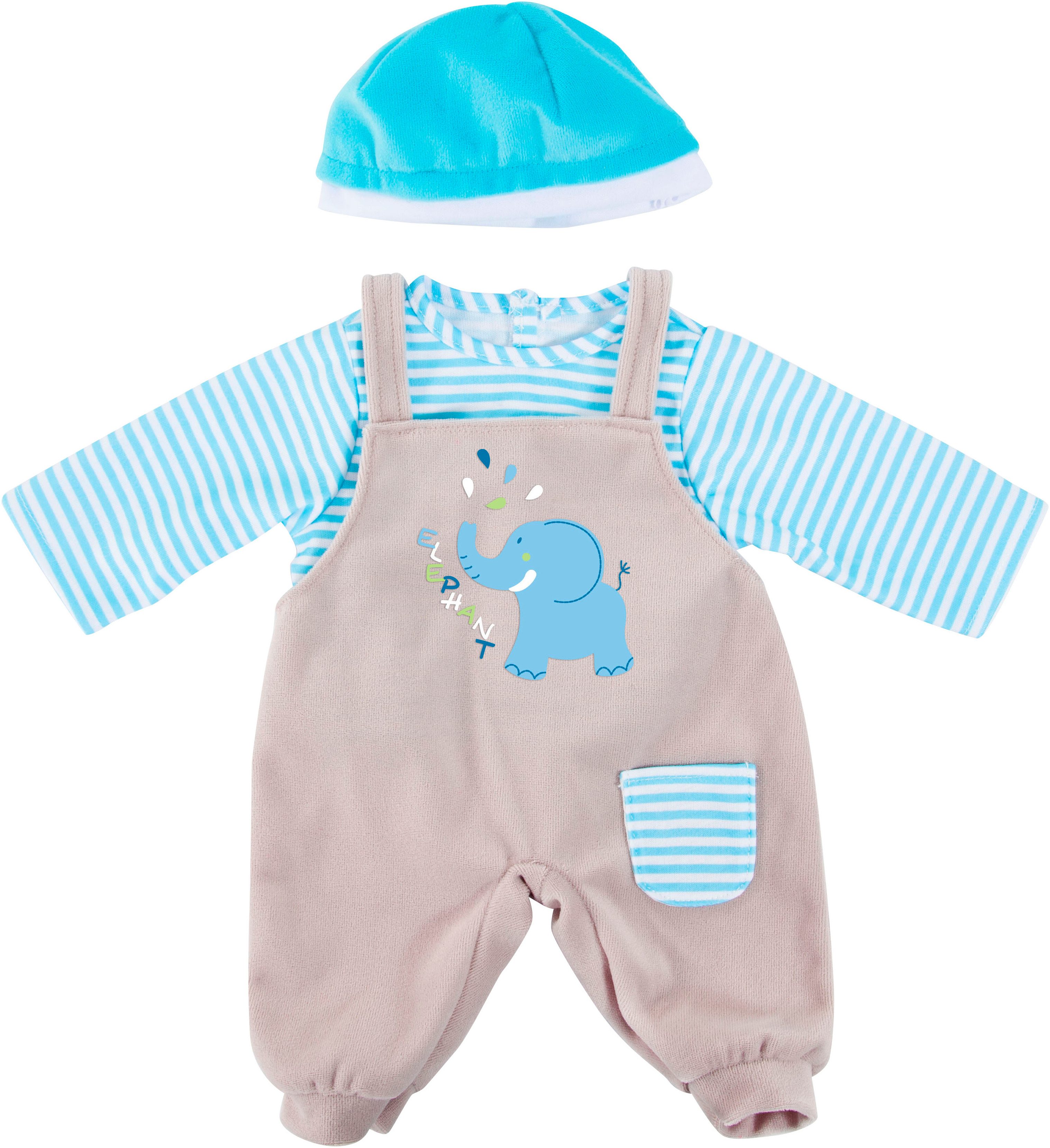 Bayer Puppenkleidung Latzhose Elefant 46 (Set, 3-tlg) günstig online kaufen