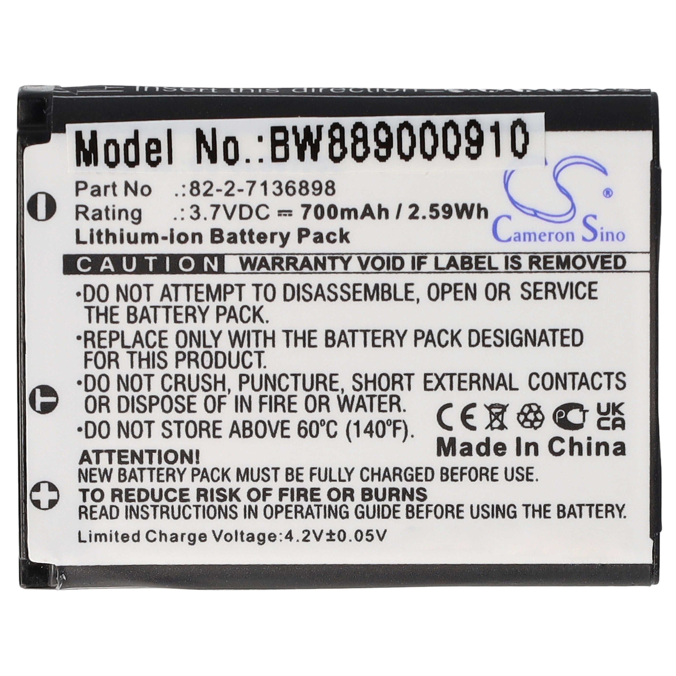 vhbw Akku passend für SteelSeries Arctis Nova Pro 61527, Pro Gaming-Headset Akku Akku Li-Ion 700 mAh (3,7 V, 1 St), Leistungsfähiger Austausch-Akku für schnurlosen Kopfhörer, Headset