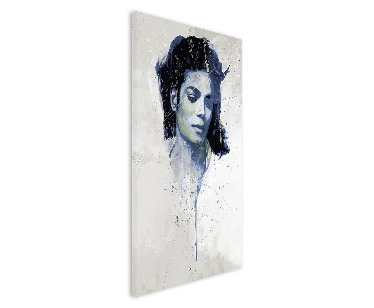 Sinus Art Leinwandbild Michael Jackson V Aqua 90x60cm Wandbild Aquarell Art
