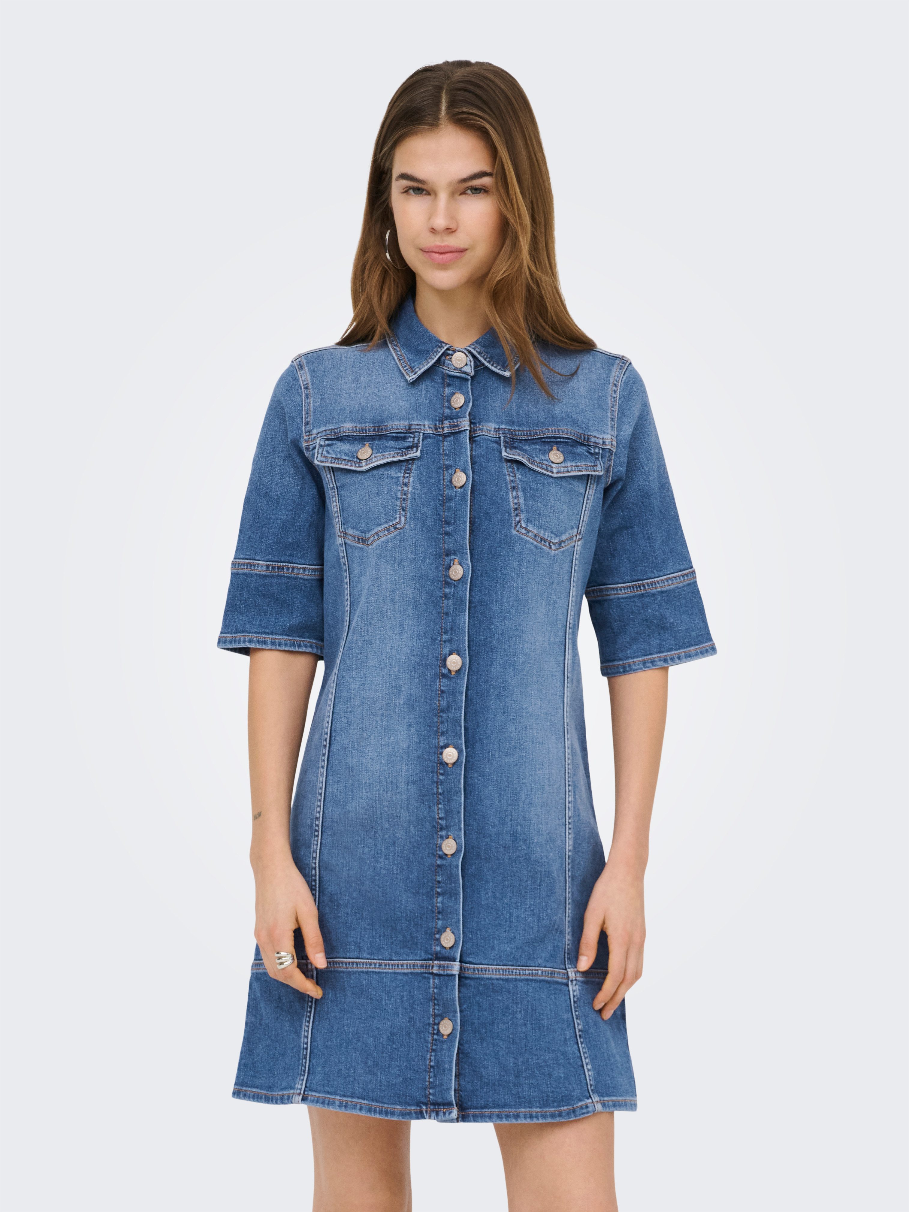 ONLY Jeanskleid ONLKATERINA 2/4 SHORT DNM DRESS AKM in A-Linien Form günstig online kaufen
