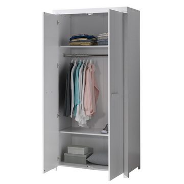Lomadox Kleiderschrank CANNES-12 Jugendzimmer, mit 2 Türen in weiß lackiert, : 99,5/205,5/57,5 cm