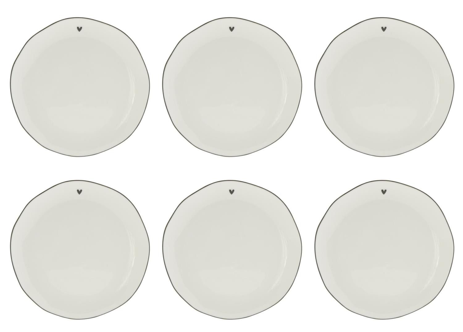 Bastion Collections Kuchenteller Schwarzes Herz, Spülmaschinengeeignet, Weiß, schwarzes Herz, H: 2cm