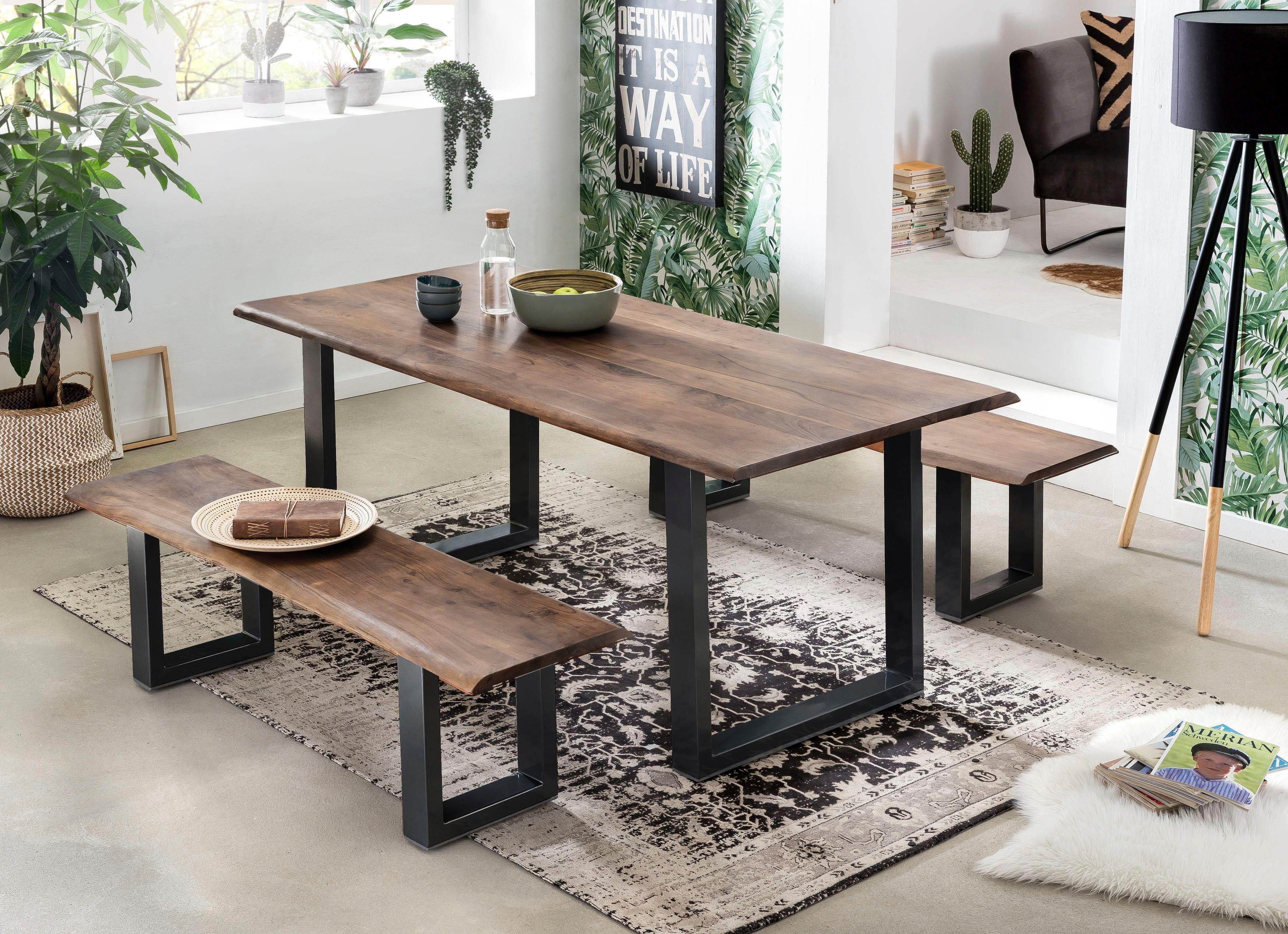 SIT Esstisch Tops&Tables, Tischplatte aus Akazie mit Baumkante wie gewachsen