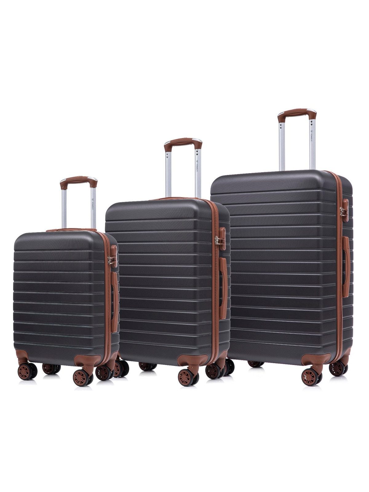 YONSLY Handgepäckkoffer Reisekoffer Trolley Rollkoffer Gepäckset Hartschale für Reisen, 4 Rollen, mit 360° Rollen, Zahlenschloss, ABS-Hartschale und Gummigriff