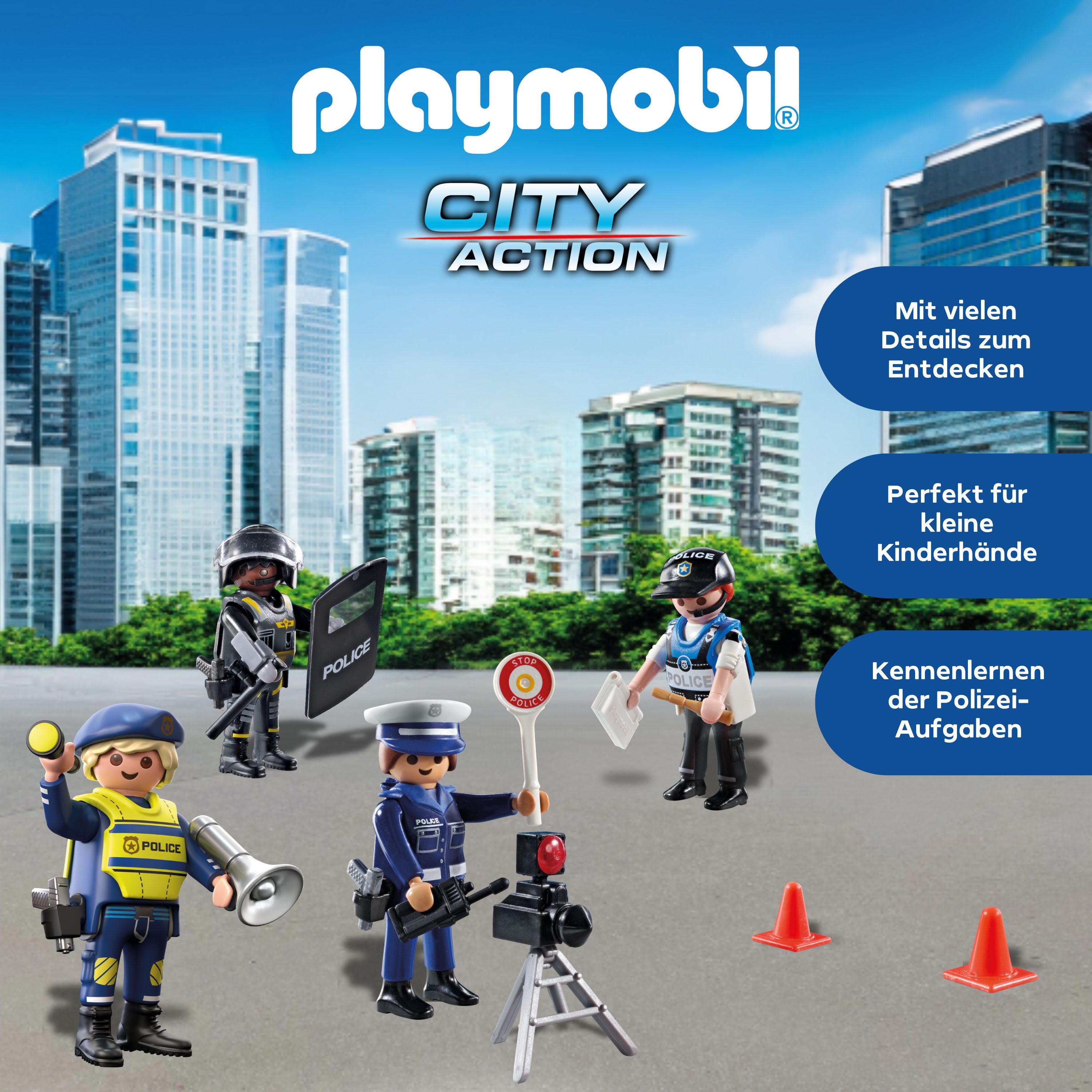 Playmobil® Figurenset Polizei (71730), Playmobil Action Heroes Konstruktions-Spielset, (35 St), Made in Europe