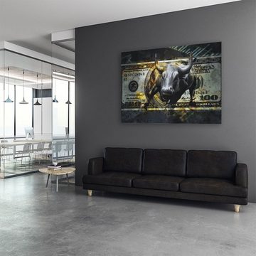 ArtMind Leinwandbild Wall Street Bull, Premium Wandbilder als Poster & gerahmte Leinwand in verschiedenen Größen, Wall Art, Bild, Canva