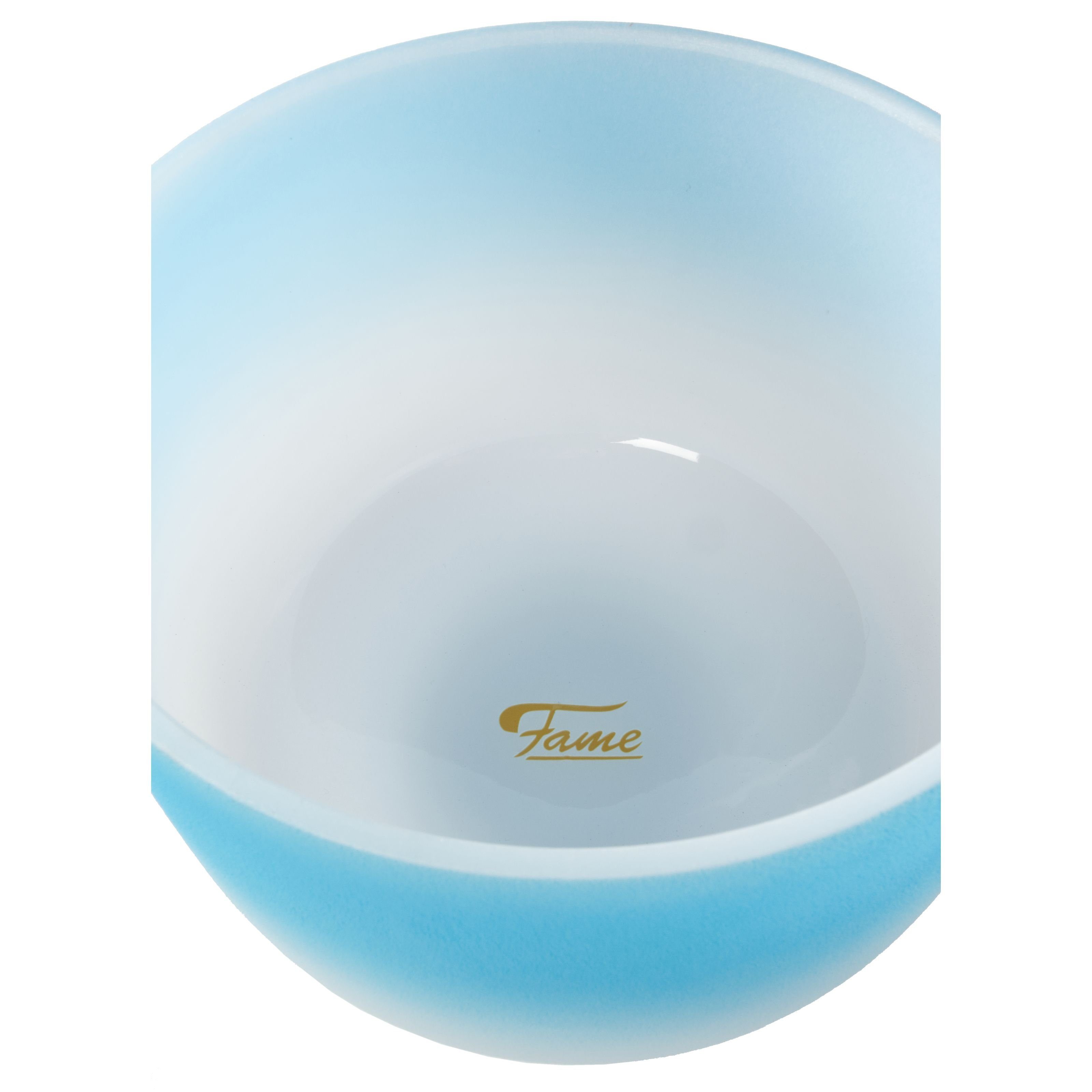 FAME Klangschalen,Kristall-Klangschale 10 Zoll Blau G4 440 Hz aus reinem Quarz geeignet für Meditation, Percussion, Klangschalen, Kristall-Klangschale, 10 Zoll, Blau, Quarz, Meditation, G4 440 Hz