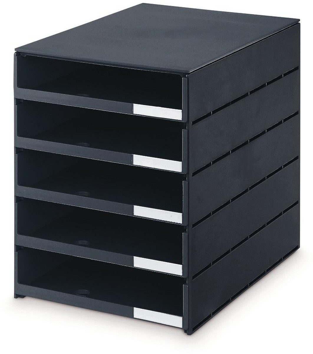 Organizer Schubladenbox styroval Pro 5 Schubladen offen schwarz