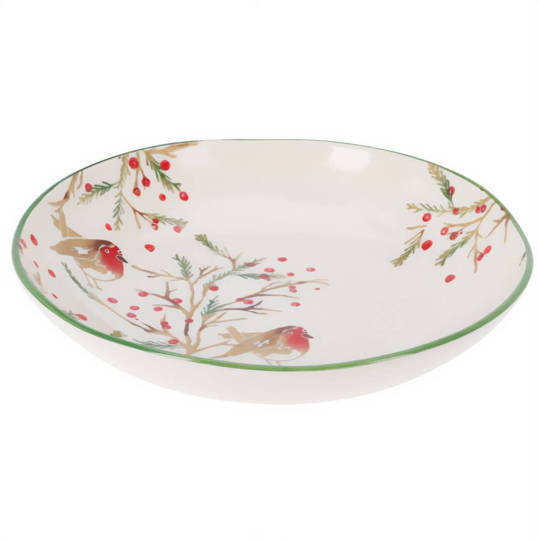 Home & styling collection Schüssel Weihnachtsschale aus Steingut, Ø 30 cm, Keramik, (1 Stk), Weihnachtsschale